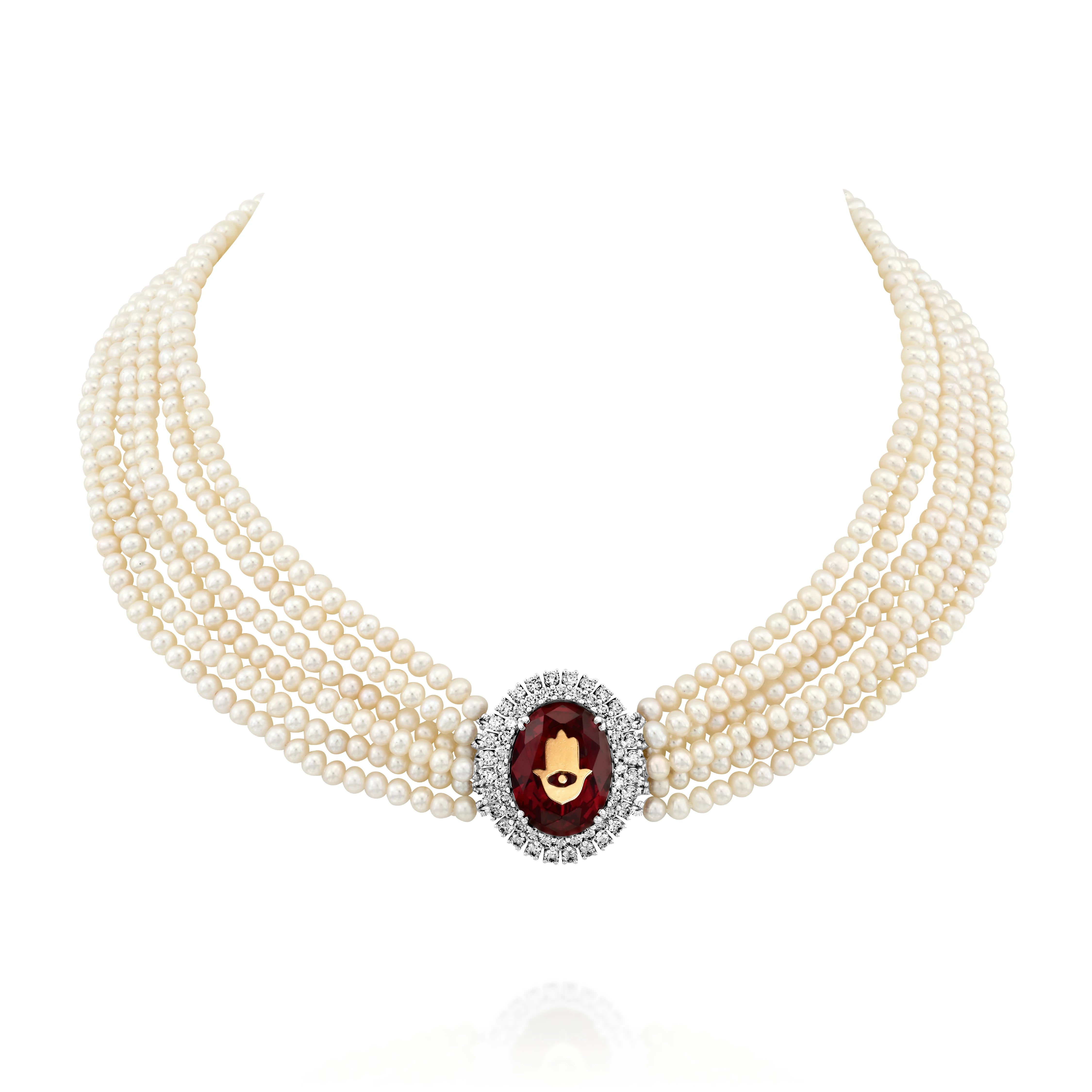Hei5 Classic Gems - Ruby Pearl Choker