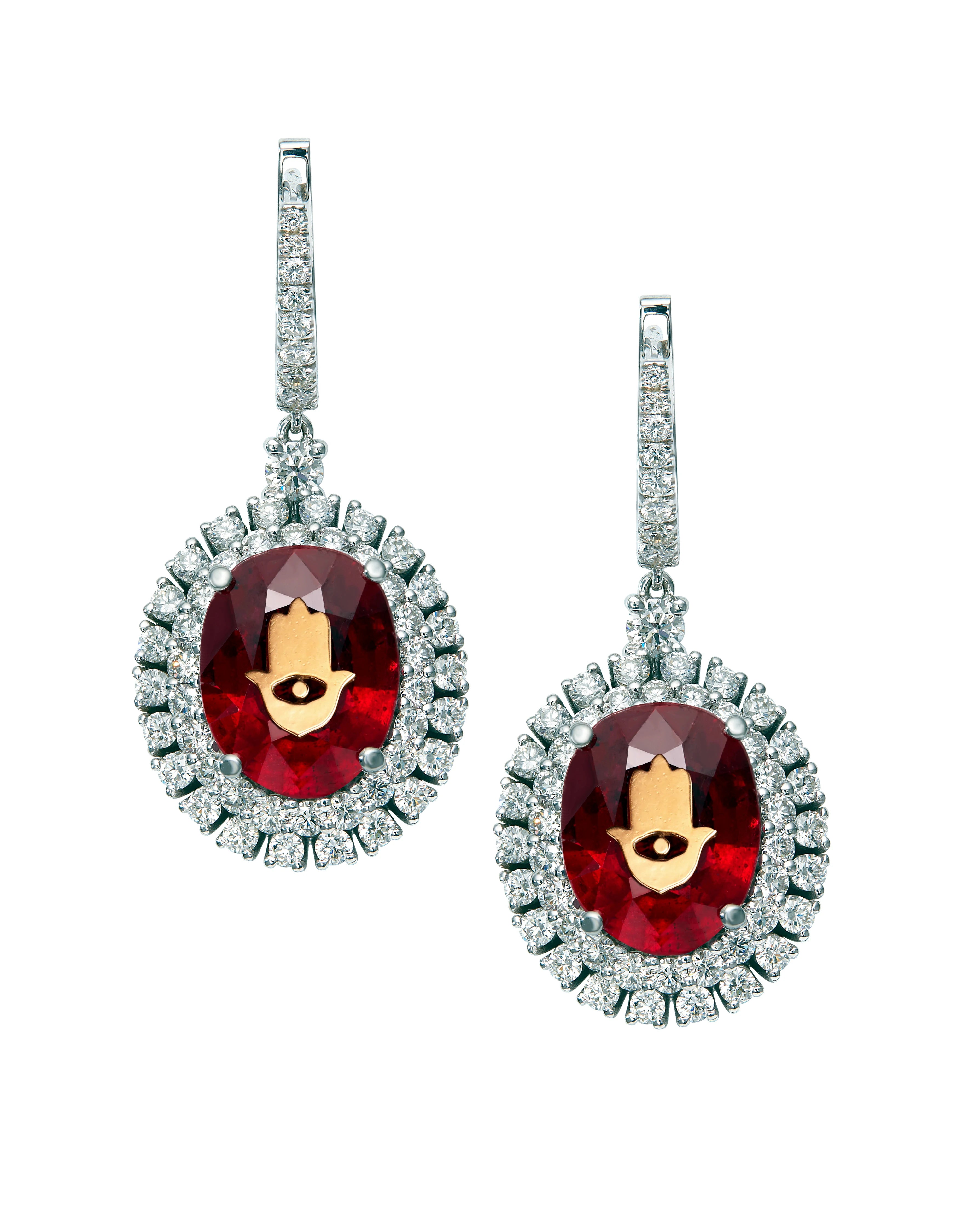 Hei5 Classic Gems-Ruby Earrings